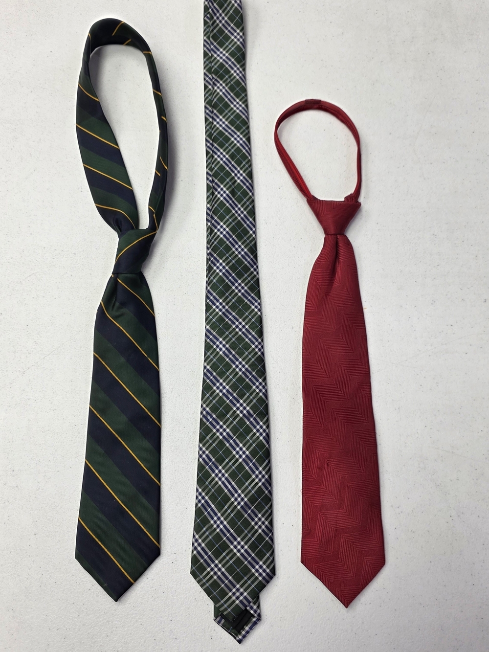 The Children's Place Boys' Tie Set - Green Stripe, Green Plaid & Red